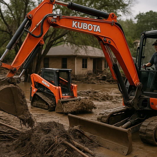 Kubota Steps Up for Texas Flood Victims With $100K, Gear, and Ground Support
