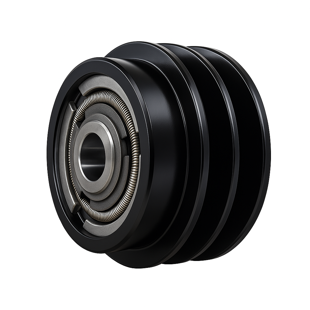 Black heavy-duty centrifugal clutch with dual 5-inch pulleys and 1-inch bore, compatible with Honda GX270/GX390 and similar engines