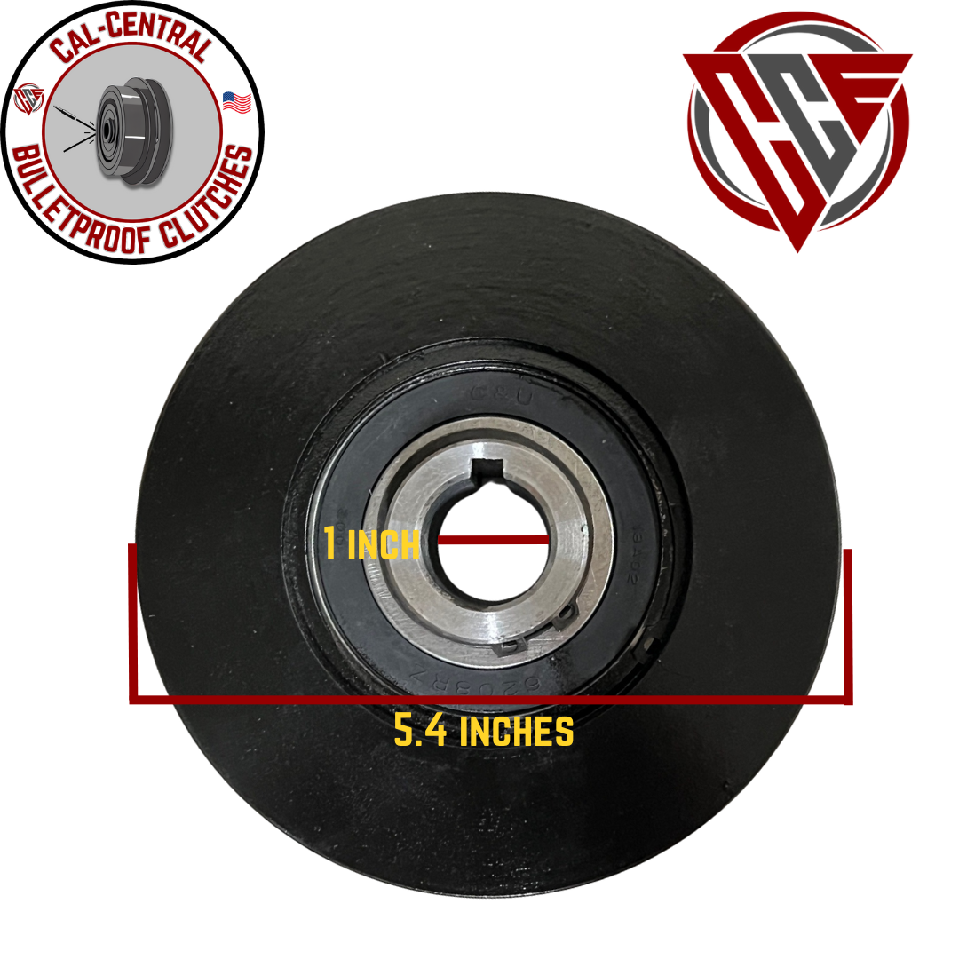 Heavy Duty Centrifugal Clutch Double 5/8" V Belt 1" Bore 5.4" Pulley NEW