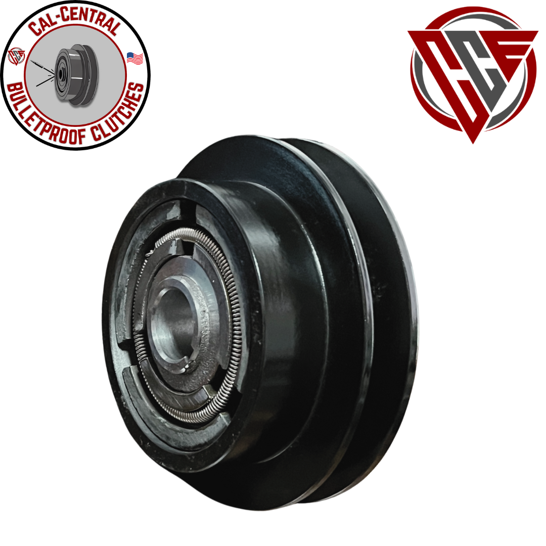 5-inch cast iron centrifugal clutch with 5/8-inch V-belt groove and 1-inch bore, compatible with GX270 and GX390 engines for heavy-duty use