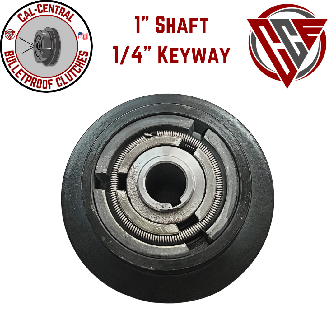 5-inch cast iron centrifugal clutch with 5/8-inch V-belt groove and 1-inch bore, compatible with GX270 and GX390 engines for heavy-duty use