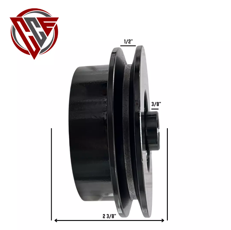 Heavy-duty centrifugal clutch for plate compactor with 3/4-inch bore and 1/2-inch V-belt drive; compatible with Honda GX160 engine.