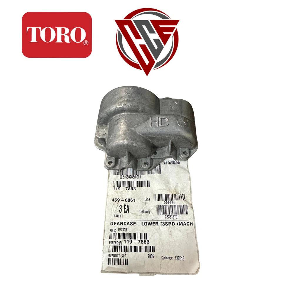 NEW Genuine TORO Exmark Lower Gearcase 22203 22198 22195 22196 22197 119-7863