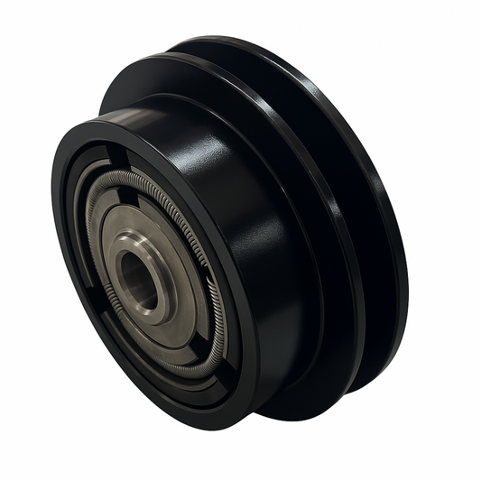 Heavy-duty black clutch with 3/4-inch bore for Wacker VP1340, VP1350, and VP1750 plate compactors; aftermarket replacement part shown on white background.