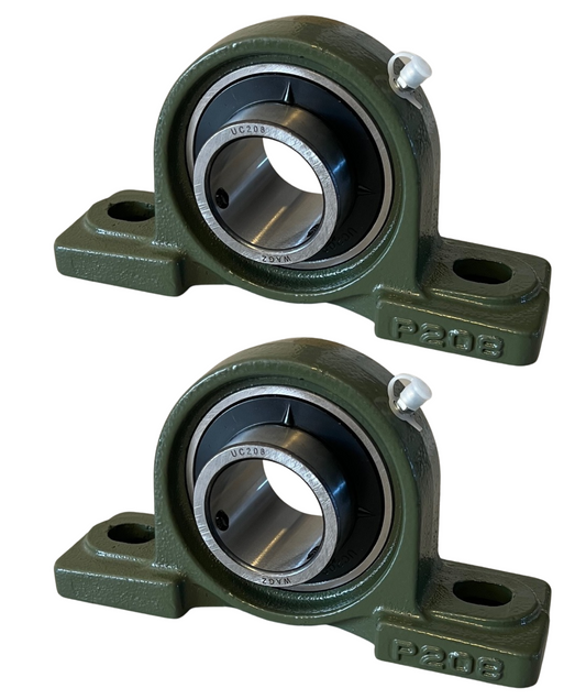2-pack P208 pillow block bearings compatible with Barreto 13SGH and 16SGB stump grinders