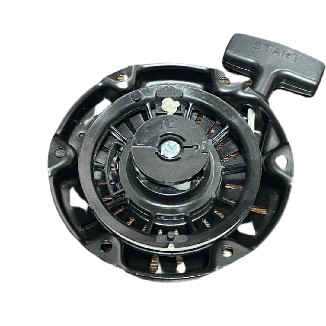 new recoil starter assembly for honda gx100 engines 28400-z0d-v02za, 28400-z0d-v03za, 28400-z0d-v04za, black. high quality aftermarket replacement part for construction or landscaping equipment.