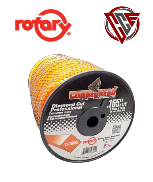 10315 Rotary Orange Diamond Cut Trimmer Line .155" X 475' - 5lbs Appx. Spool