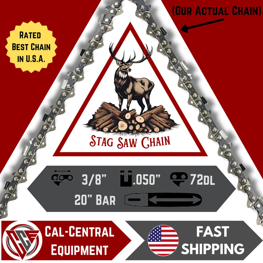 Chainsaw Chain 20 Inch .050 3/8 72DL for Husqvarna Stihl Poulan full chisel