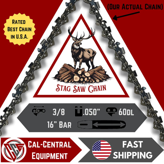16" STAG Chainsaw Chain 3/8" pitch FULL CHISEL .050 Gauge 60 DL drive links