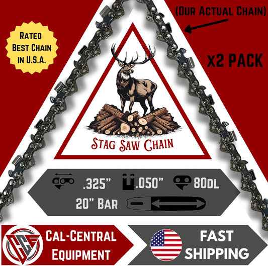 x2 HUSQVARNA 20" ELITE 531309680 80DL .325 .050 501840880 591095780 SAW CHAIN