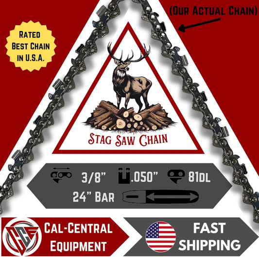 24" STAG Chainsaw Chain 3/8-050-81DL FULL CHISEL replaces 72LGX081G ECHO