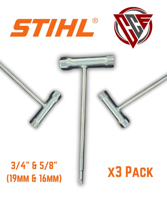 Stihl multi sqrench wrench tool  5/8" x 3/4" 19mm x 16mm t27  torx OEM 3 pack